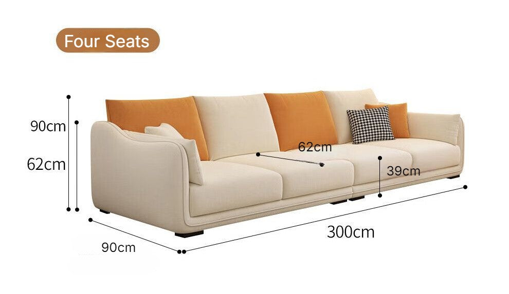 Modern Minimalist Sofa, Four, Three, Two or Single Seating Couch.