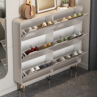 Modern Shoe Cabinet Organizer, Durable Wooden Shoe Rack, Double Tier.