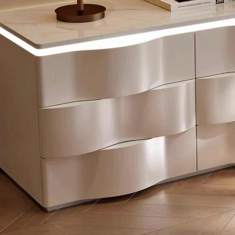 Lighted Design White Dressing Table with Chair and Mirror.
