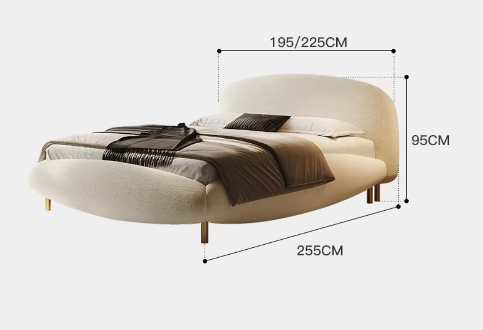 European Bedroom Bed Tufted Design with Headboard.