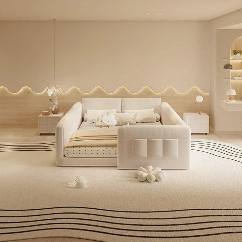 Upholstered Bed Frame with Sides Guardian and Headboard.