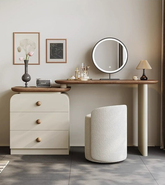 Elegant Vanity Dressing Table Set with LED Mirror & Stool.