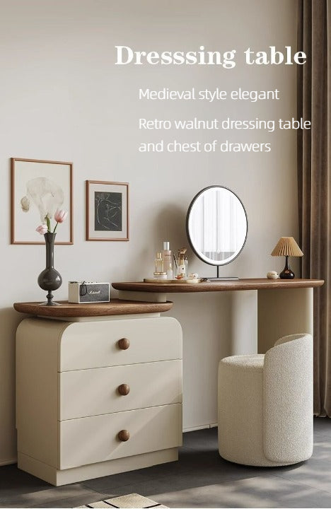 Elegant Vanity Dressing Table Set with LED Mirror & Stool.