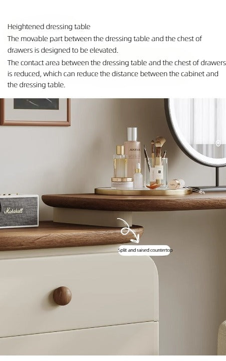 Elegant Vanity Dressing Table Set with LED Mirror & Stool.