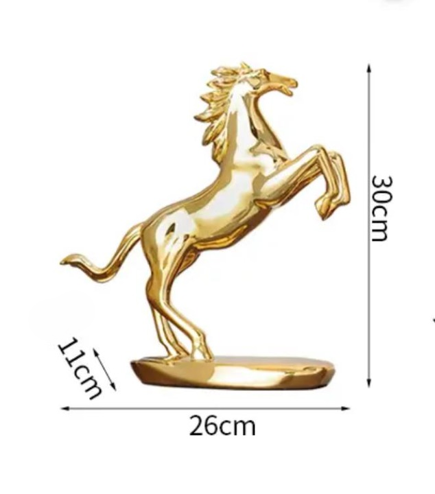 Golden Solid Horse Statue for Office, Home Decoration.