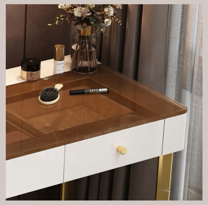 Modern Makeup Dressing Table with Drawers Storage Cabinet.