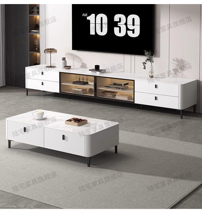 Modern Wooden TV Stand and Coffee Table Set.