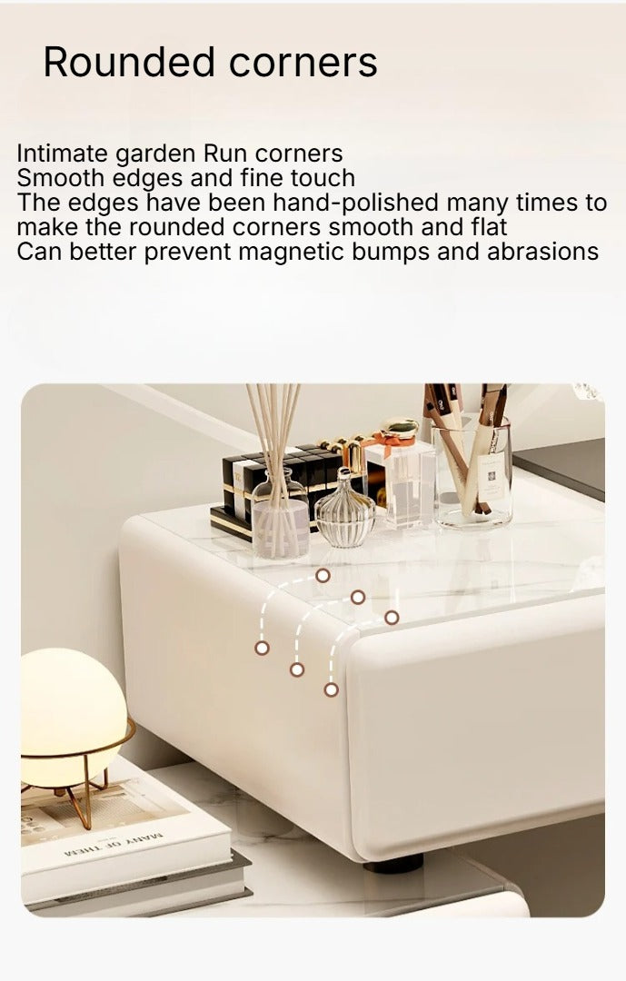 Sleek White Dressing Table Set with Stool and Mirror.