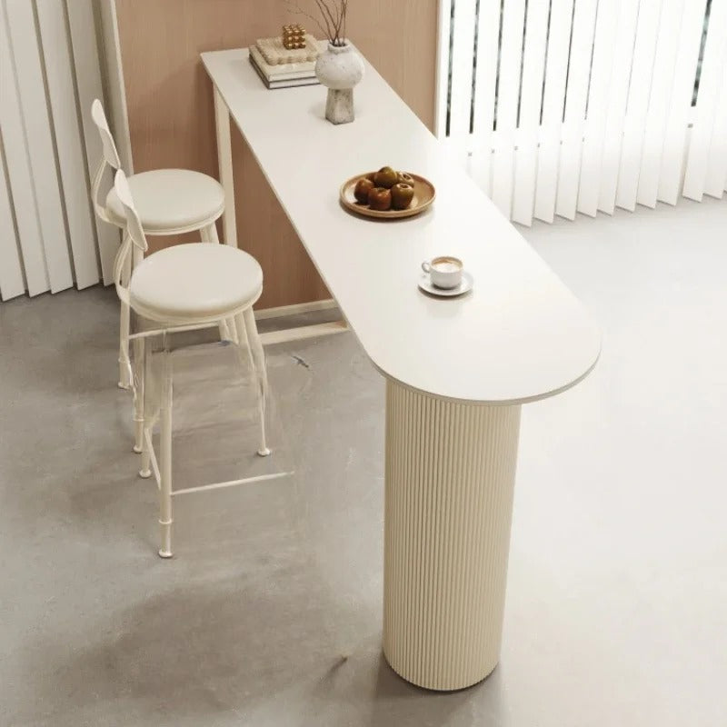 White bar table with two chairs