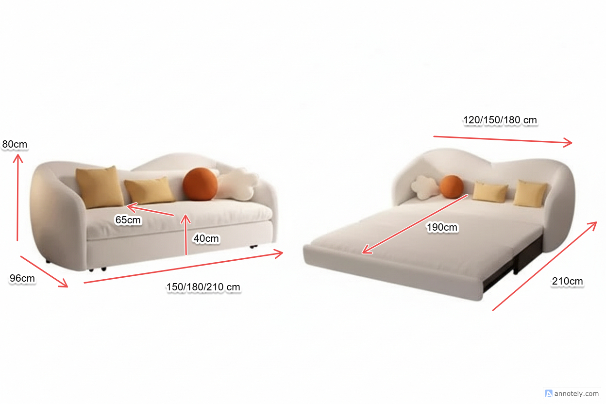 Luxury European Cloud Sleeper Sofa Bed.