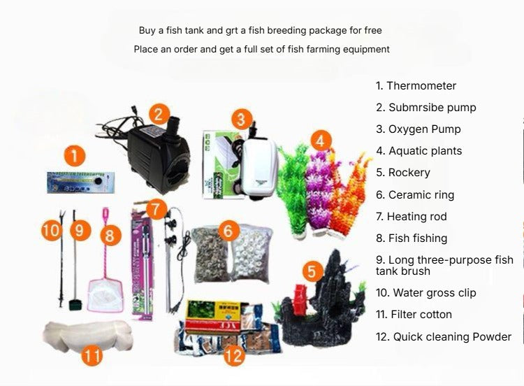 aquarium with full accessories bundle