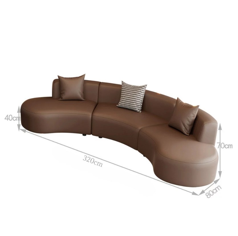 brown rounded sofa