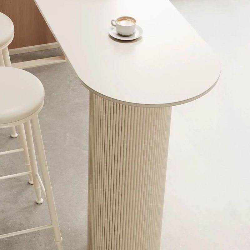 curved white bar table