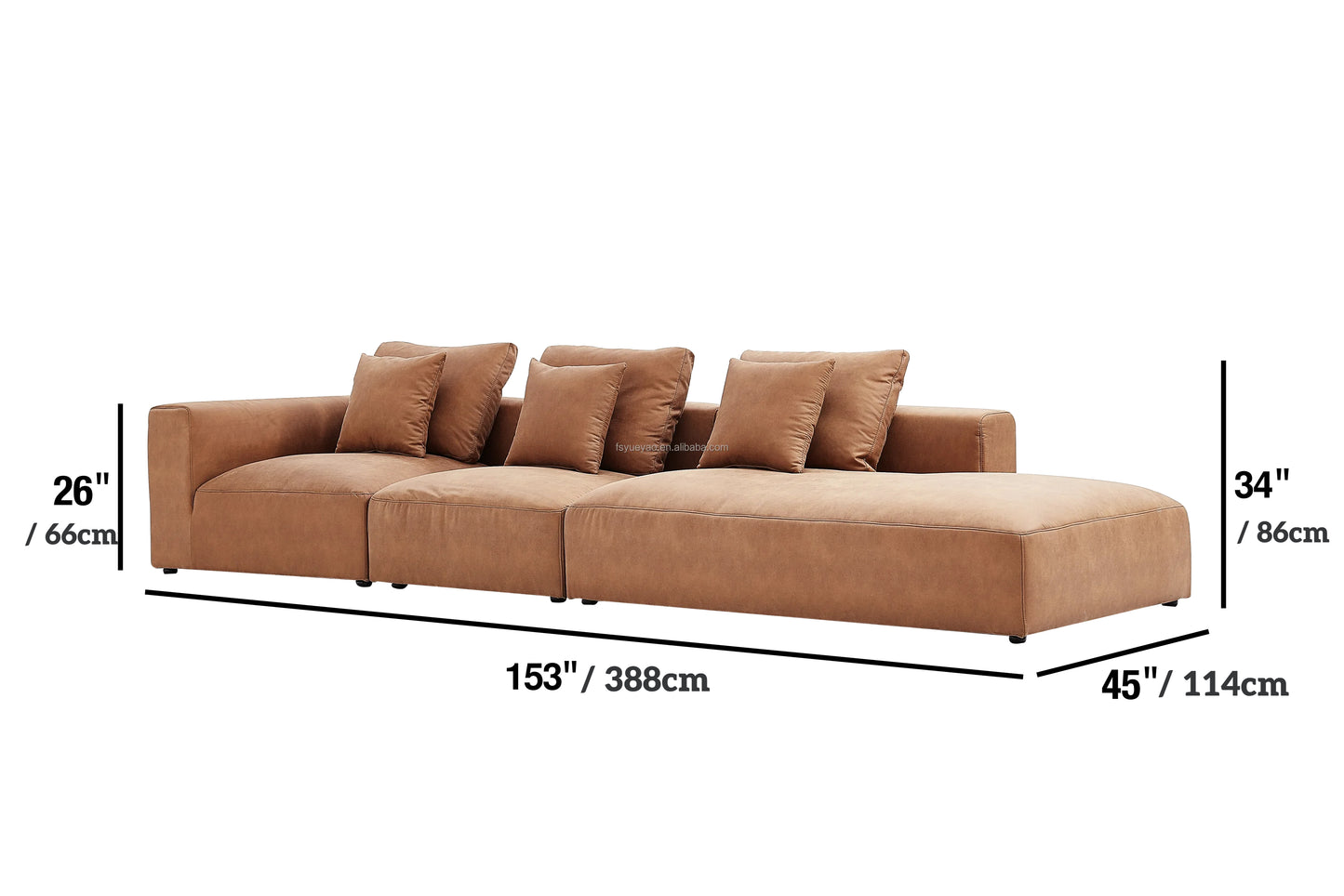 Living room Comfy Couch Featuring One Side Armrest.