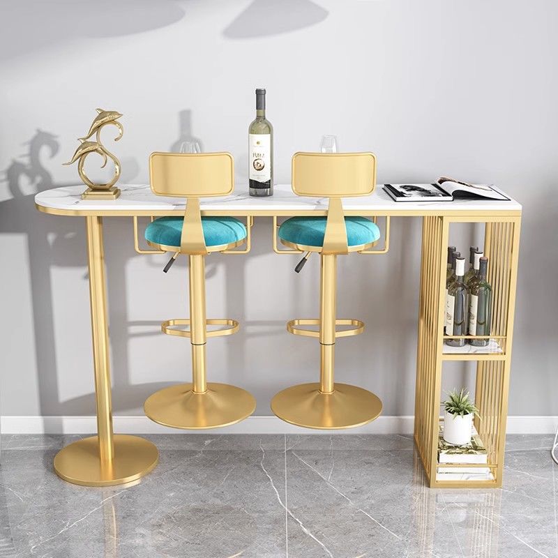 bar table with two chairs