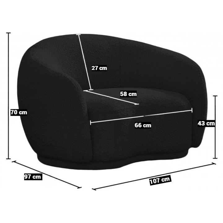 Cozy Boucle Fabric Lounge Chair.