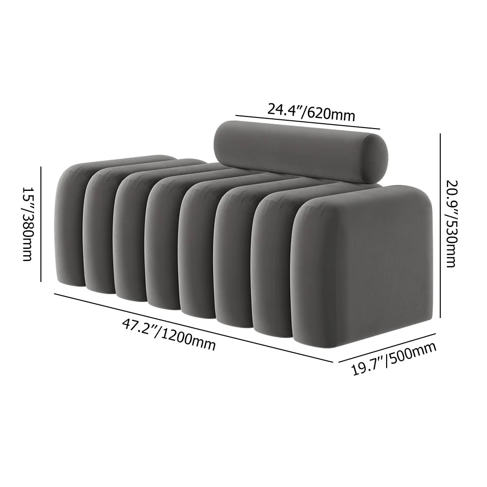 Upholstered Fabric Seating Bench.