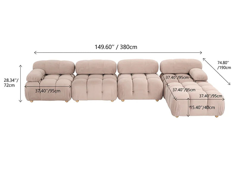 Modern L Shape Couch, Modular Living Room Sectional Sofa.