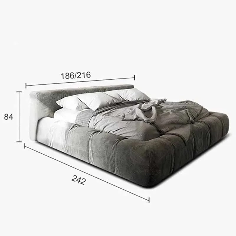 Cozy Soft Modern Bed Frame with Low Headboard.