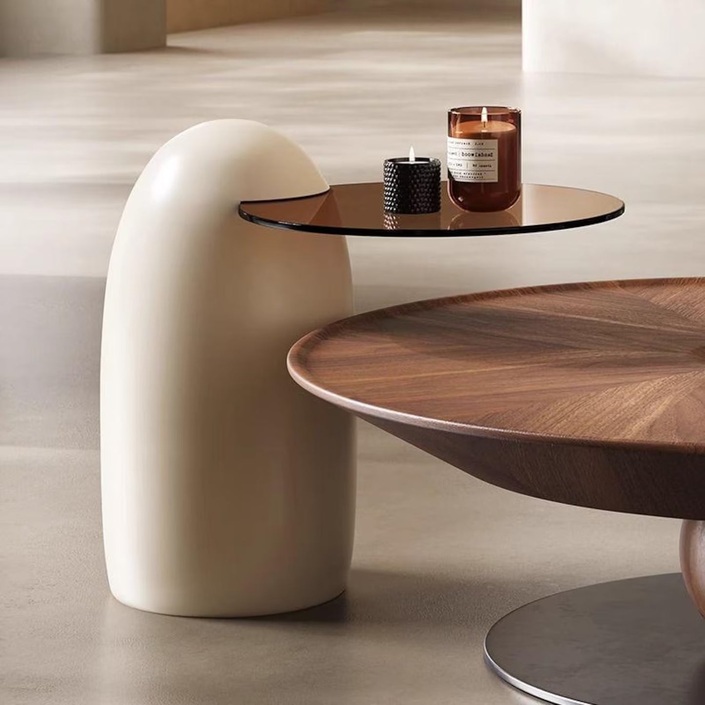 small table with tray