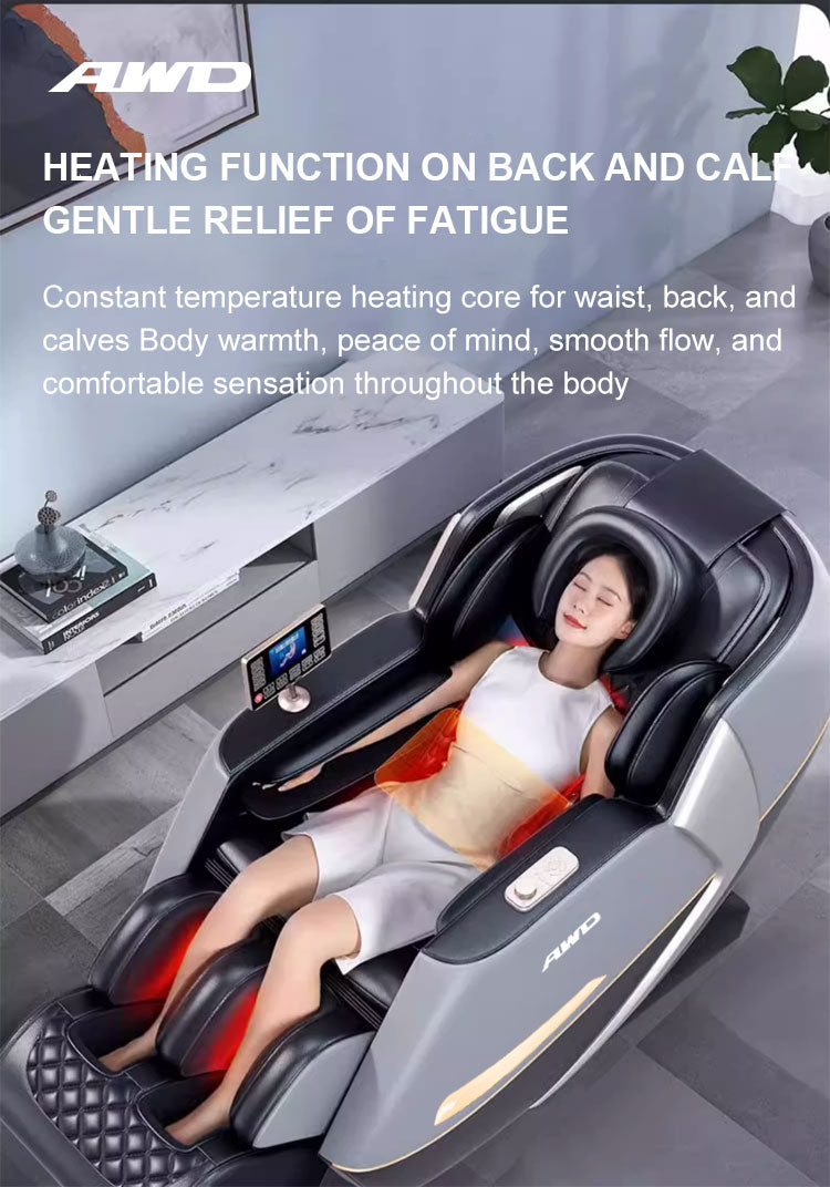 4D Massage Chair with SL-Track Technology, 18 kinds of Auto Programs - Dark Gray.