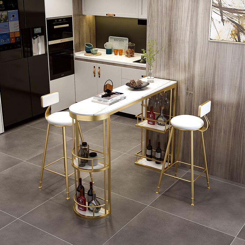 white and gold bar table