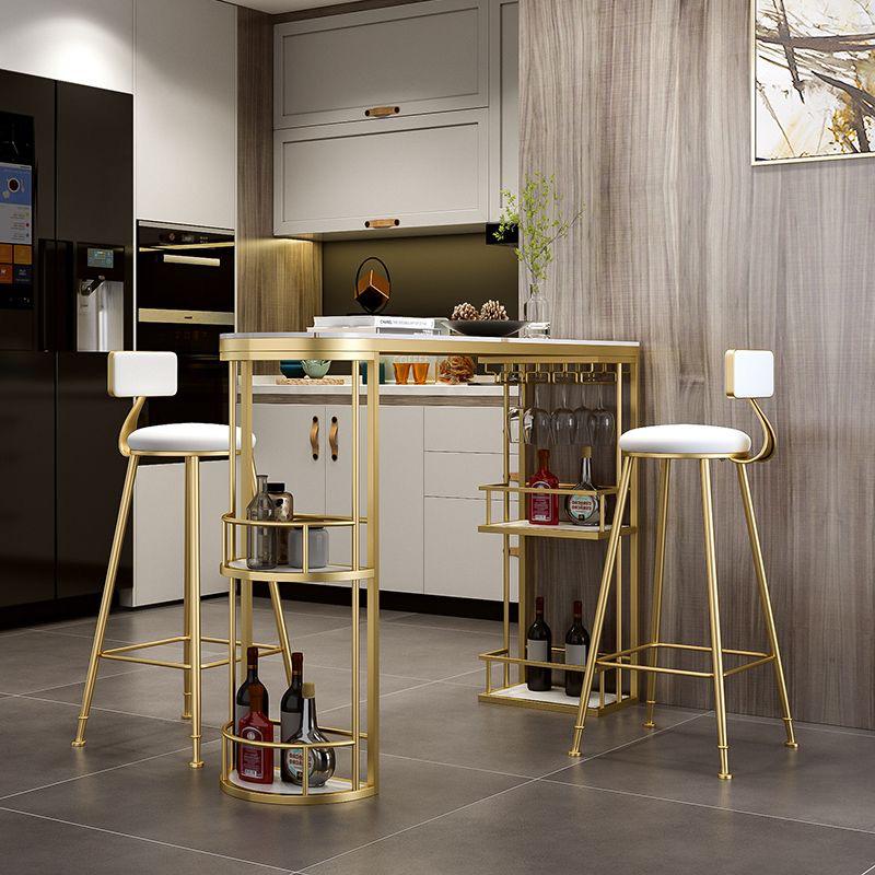 bar table with two chairs