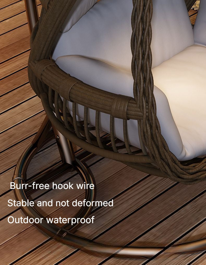 wicker rattan chair with side table