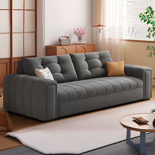 Pull-Out Sofa Bed, Convertible Sleeper Couch with Storage Box.