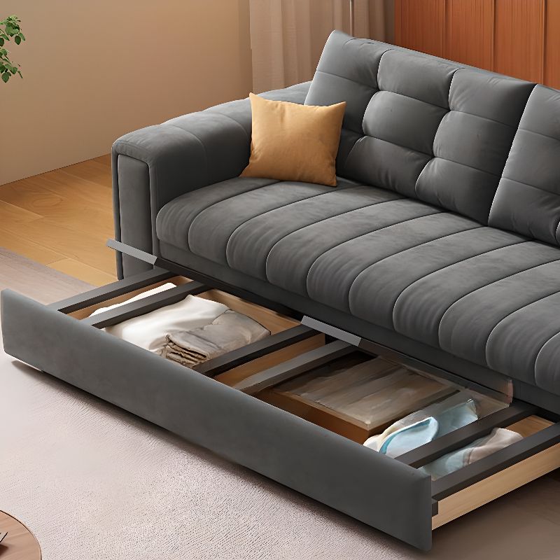 Pull-Out Sofa Bed, Convertible Sleeper Couch with Storage Box.