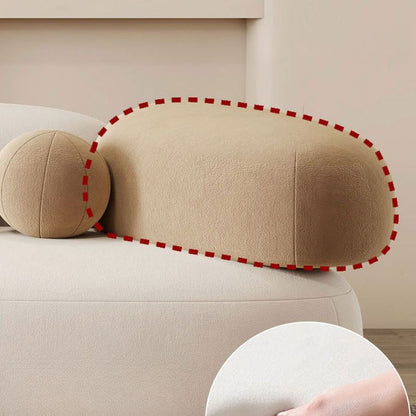 Symmetrical Bow Front Corner Sectional with Round Arm & Concealed Support.