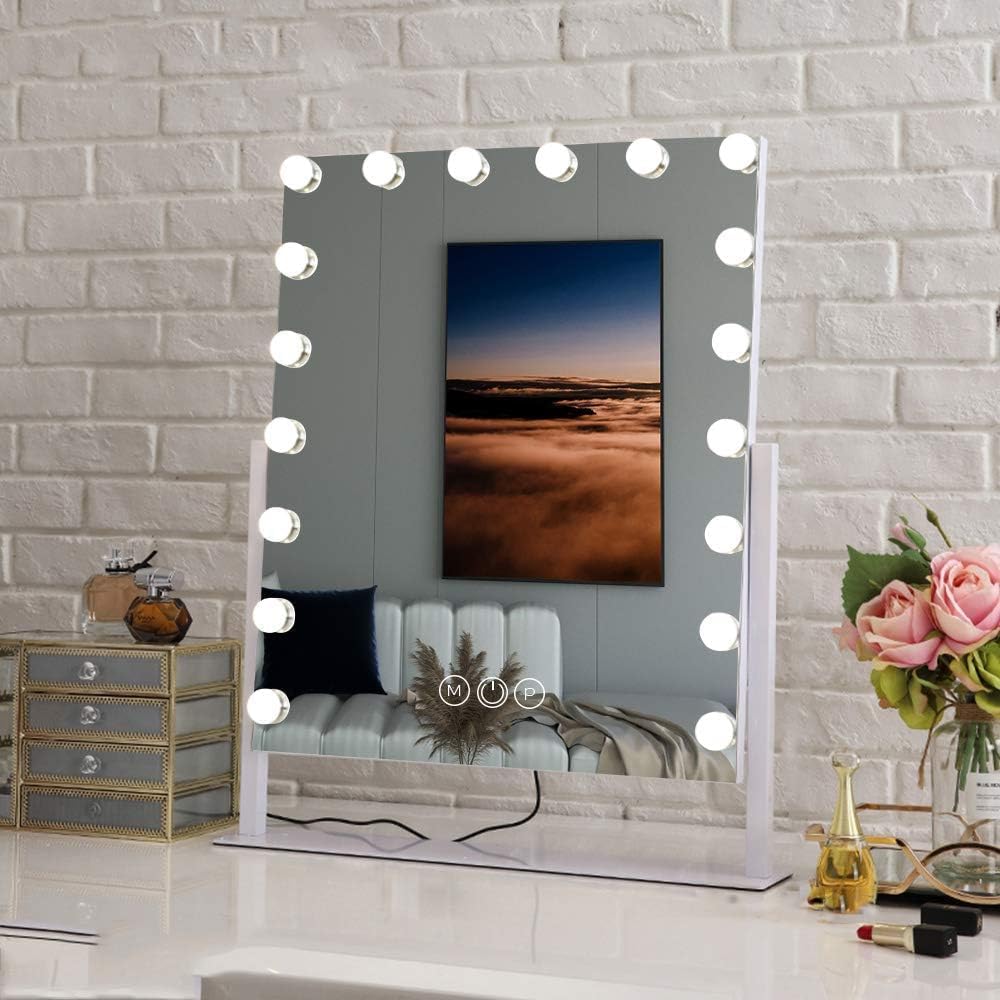 Hollywood Vanity Mirror with Dimmable LED Bulbs.