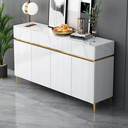 Modern Slate Marble Top Sideboard, Storage Organizer Cabinet