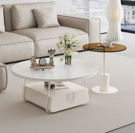 Round Coffee Table, Two Compact Tables in Distinctive Design, for Living room.