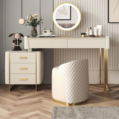 Elegant Vanity Table Dressing Table with Chair and Mirror.