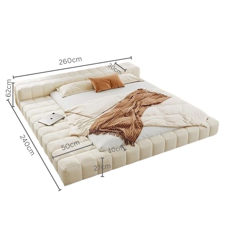 Modern Upholstered Low-Profile Bed.