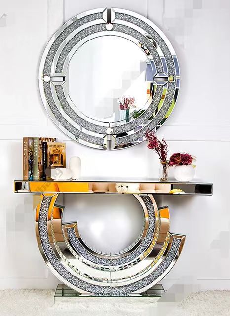 silver console mirror