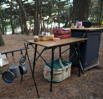 Aluminum Folding Table, Retractable Folding Table, Lightweight Wood Grain Aluminum Simple and Probable Camping Outdoor Table.