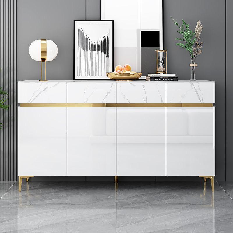 Modern Slate Marble Top Sideboard, Storage Organizer Cabinet