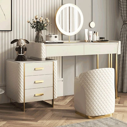 Elegant Vanity Table Dressing Table with Chair and Mirror.