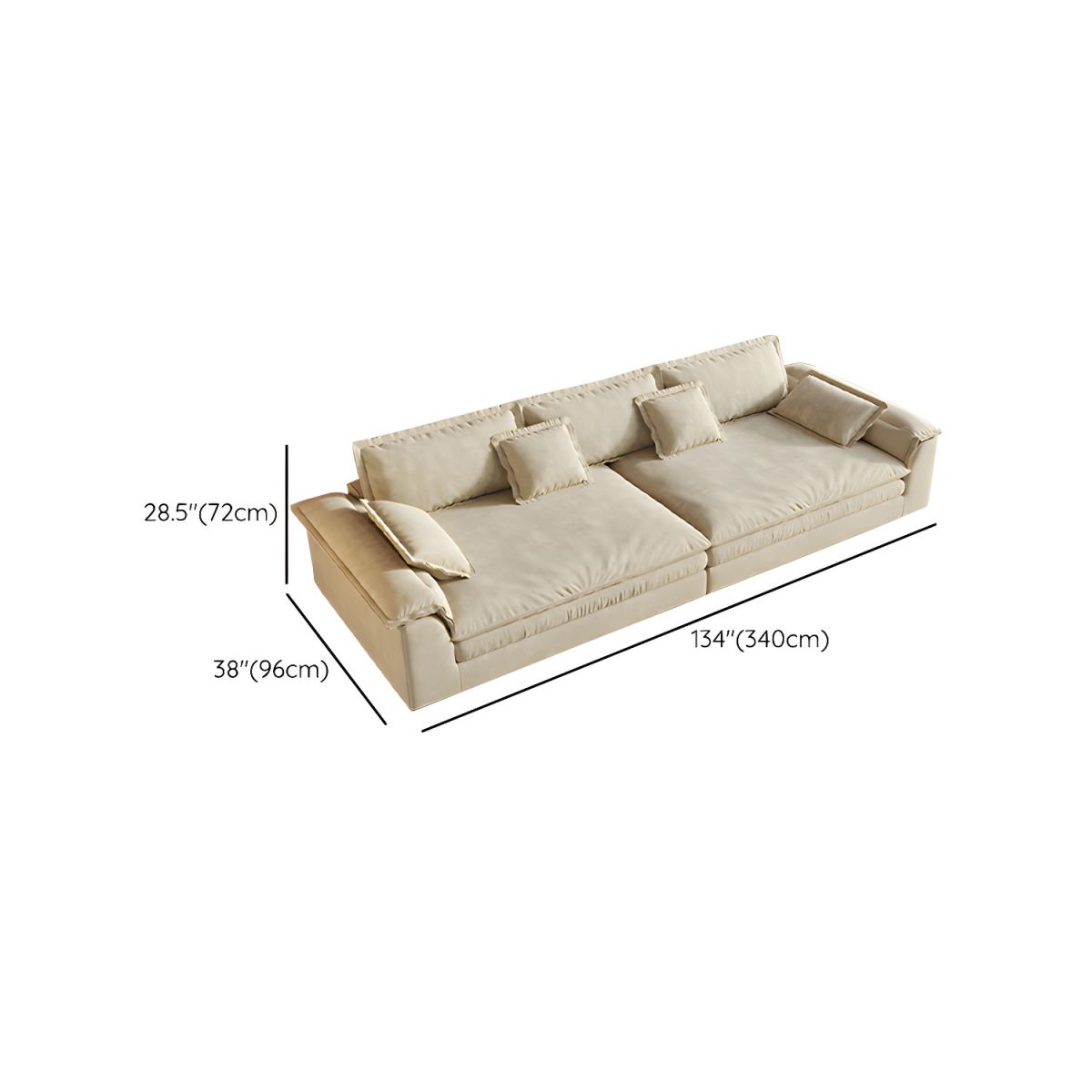 Elegant Wide Comfy Couch.