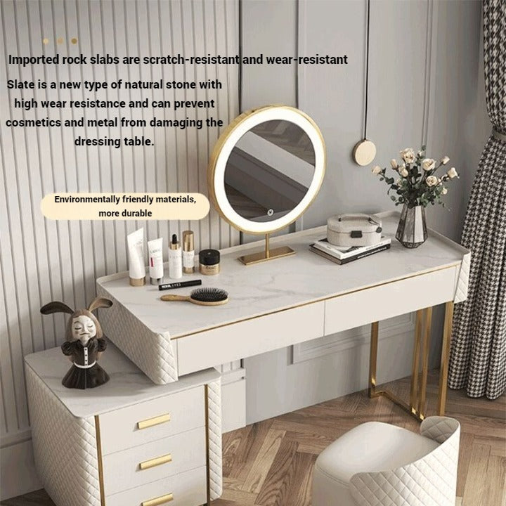 Elegant Vanity Table Dressing Table with Chair and Mirror.