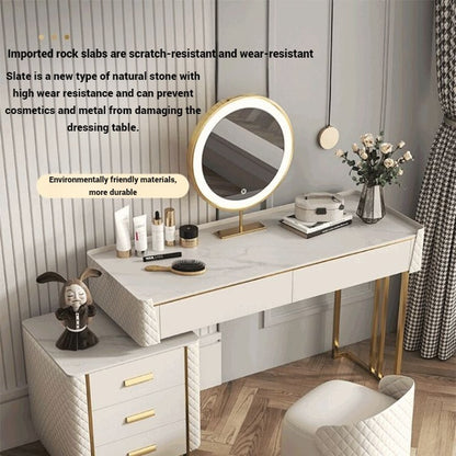 Elegant Vanity Table Dressing Table with Chair and Mirror.