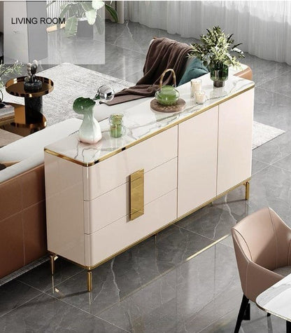 Sideboard Tempered Glass Countertop Buffet 140 cm.