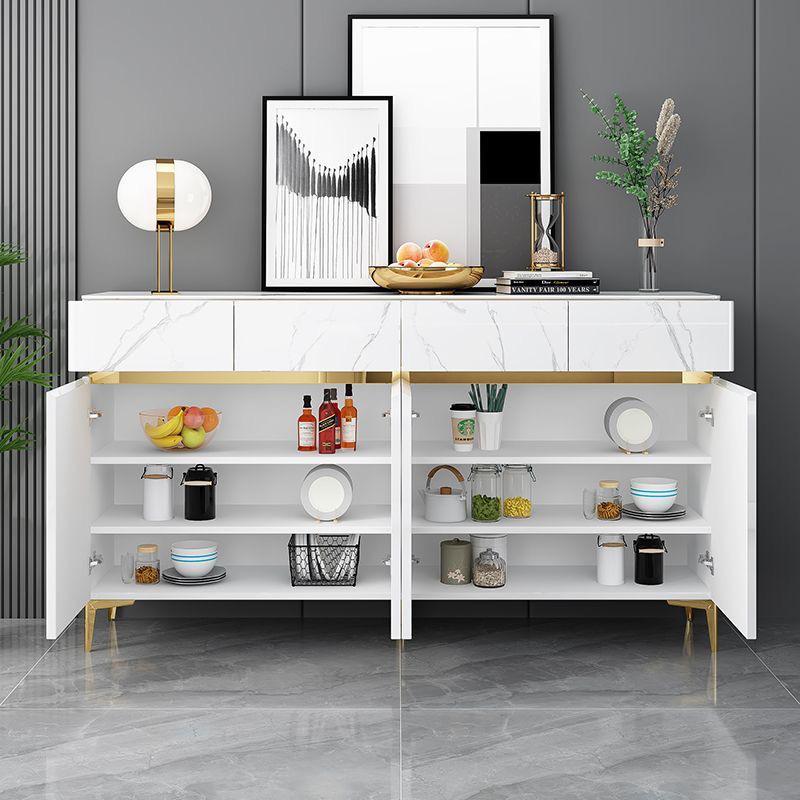 Modern Slate Marble Top Sideboard, Storage Organizer Cabinet