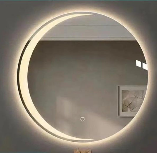 round illuminated mirror