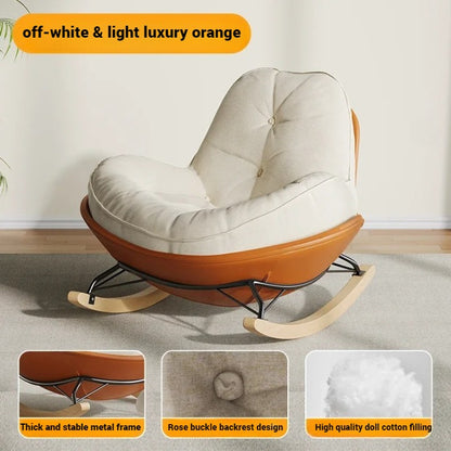 Rocking Chair Elastic Fabric Recliner with ottoman.