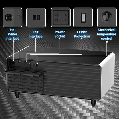 Modern Smart Coffee Table with Built-in Fridge, Wireless Charging Multi-Functional Fridge Center Table