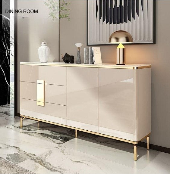 Sideboard Tempered Glass Countertop Buffet 140 cm.