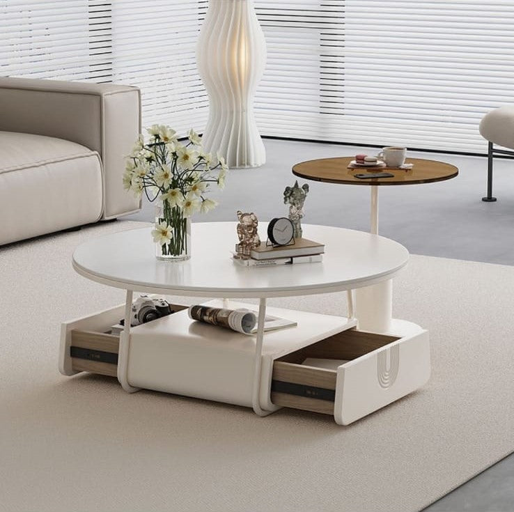 Round Coffee Table, Two Compact Tables in Distinctive Design, for Living room.